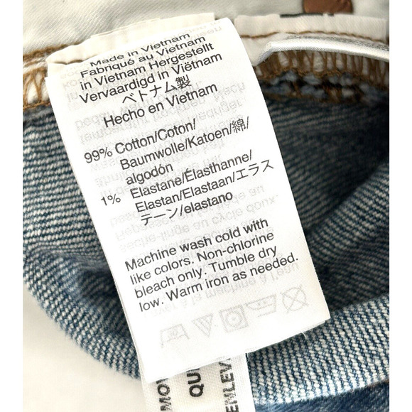 Madewell | Women's Blue High Rise Denim Paint Splatter Shorts Size 25 - Picture 9 of 11